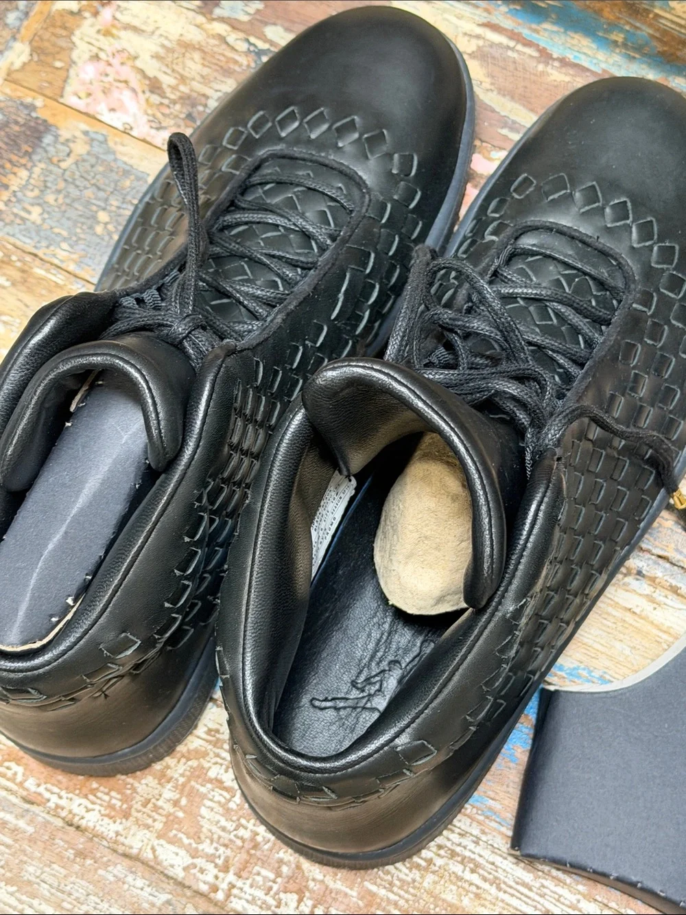 Jordan Black Woven High-Top Sneakers Size 10